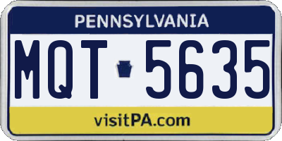 PA license plate MQT5635