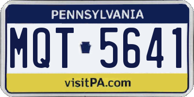 PA license plate MQT5641
