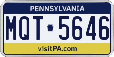 PA license plate MQT5646