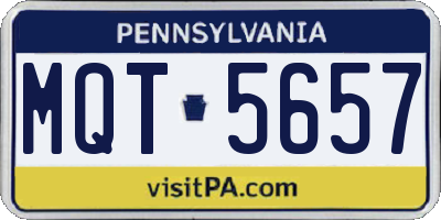 PA license plate MQT5657