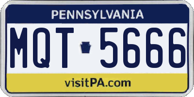 PA license plate MQT5666
