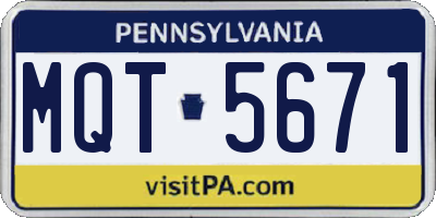 PA license plate MQT5671
