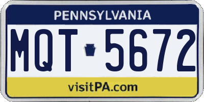 PA license plate MQT5672