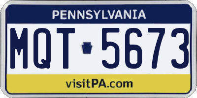 PA license plate MQT5673