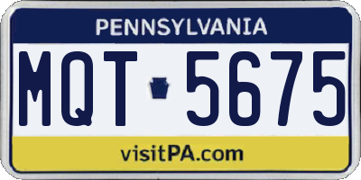 PA license plate MQT5675