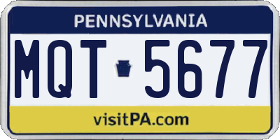 PA license plate MQT5677