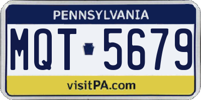 PA license plate MQT5679