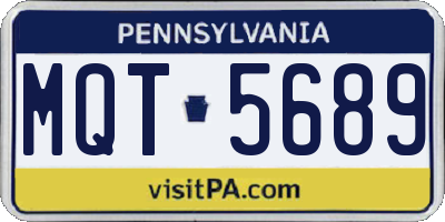 PA license plate MQT5689