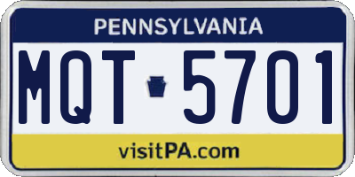 PA license plate MQT5701