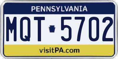 PA license plate MQT5702