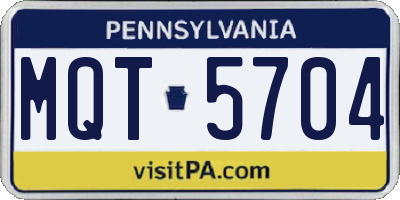 PA license plate MQT5704