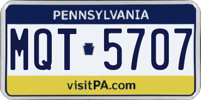 PA license plate MQT5707