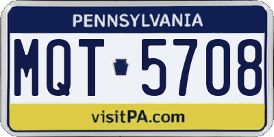 PA license plate MQT5708