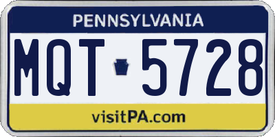 PA license plate MQT5728
