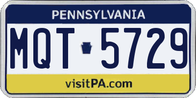 PA license plate MQT5729