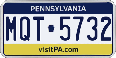 PA license plate MQT5732