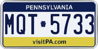 PA license plate MQT5733