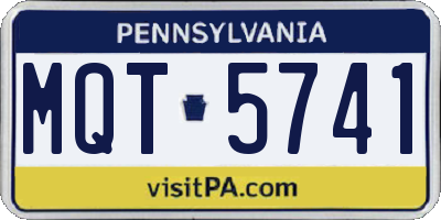 PA license plate MQT5741