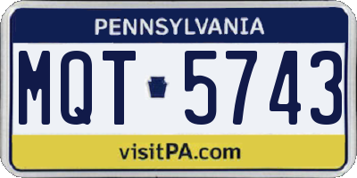 PA license plate MQT5743