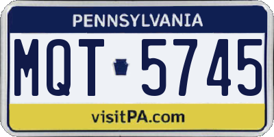 PA license plate MQT5745