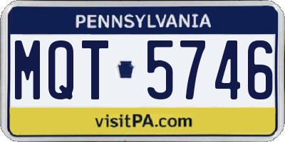 PA license plate MQT5746