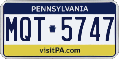 PA license plate MQT5747