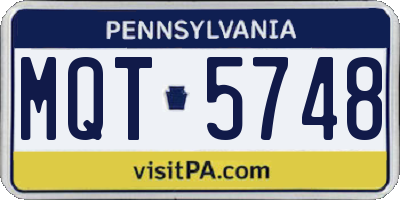 PA license plate MQT5748