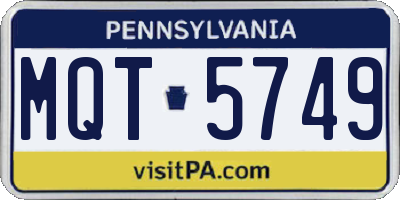 PA license plate MQT5749
