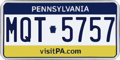 PA license plate MQT5757