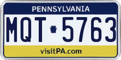 PA license plate MQT5763