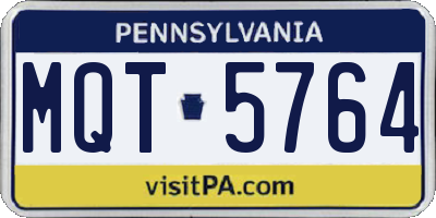 PA license plate MQT5764