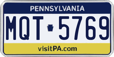 PA license plate MQT5769