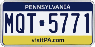 PA license plate MQT5771