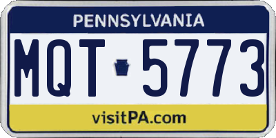 PA license plate MQT5773