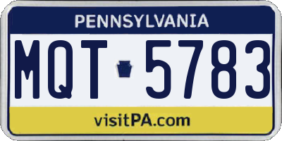 PA license plate MQT5783