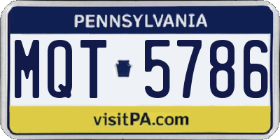 PA license plate MQT5786
