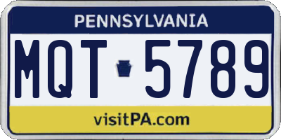 PA license plate MQT5789