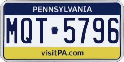 PA license plate MQT5796