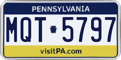 PA license plate MQT5797