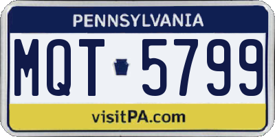 PA license plate MQT5799