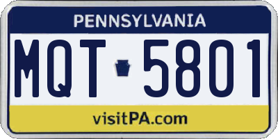 PA license plate MQT5801