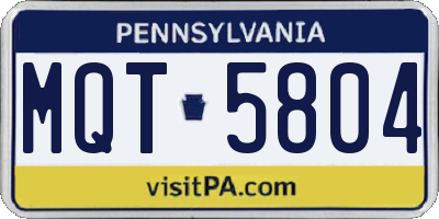 PA license plate MQT5804