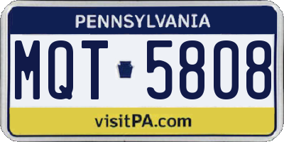 PA license plate MQT5808