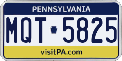 PA license plate MQT5825