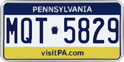 PA license plate MQT5829