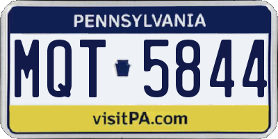 PA license plate MQT5844