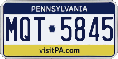 PA license plate MQT5845