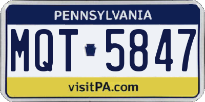 PA license plate MQT5847