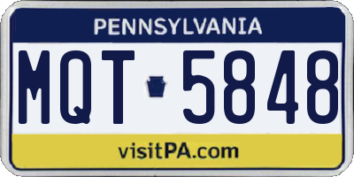 PA license plate MQT5848