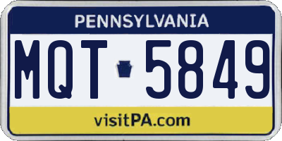 PA license plate MQT5849